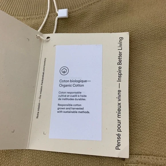 NWT Frank And Oak Sweater Men’s Organic Cotton French Terry Crewneck Size XXL - Picture 8 of 16